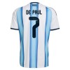 Argentina De Paul 7 Fodboldtrøje Hjemmebane VM 2026
