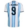 Argentina J. Alvarez 9 Fodboldtrøje Hjemmebane VM 2026