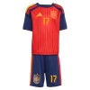 Børn - Spanien Williams JR 17 Fodboldtrøje Hjemmebane VM 2026