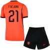 Børn - Holland F. De Jong 21 Fodboldtrøje Hjemmebane VM 2026