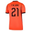 Børn - Holland F. De Jong 21 Fodboldtrøje Hjemmebane VM 2026
