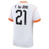 Holland F. De Jong 21 Fodboldtrøje Udebane VM 2026
