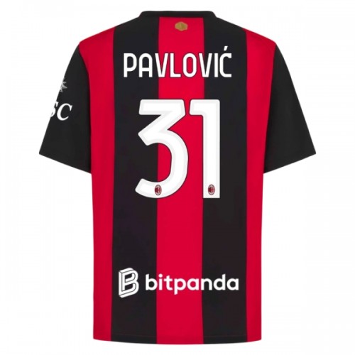 AC Milan Pavlovic 31 Fodboldtrøje Hjemmebane 2026-27 AC Milan Pavlovic 31 Fodboldtrøje Hjemmebane 2026-27