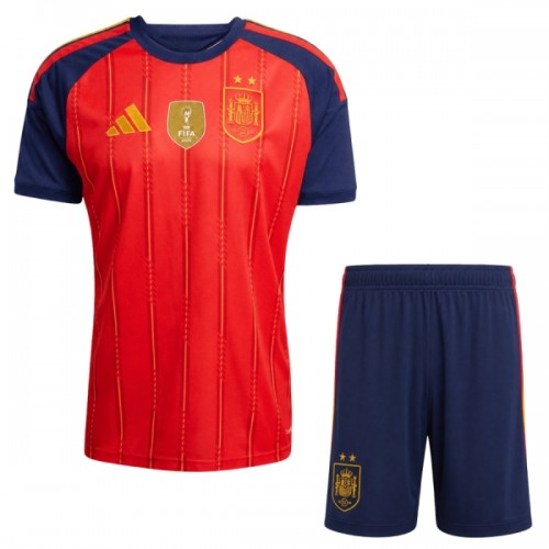 Børn - Spanien 2 Stars Fodboldtrøje Hjemmebane VM 2026 Børn - Spanien 2 Stars Fodboldtrøje Hjemmebane VM 2026
