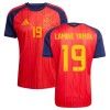 Spanien 2 Stars Lamine Yamal 19 Fodboldtrøje Hjemmebane VM 2026 Spanien 2 Stars Lamine Yamal 19 Fodboldtrøje Hjemmebane VM 2026