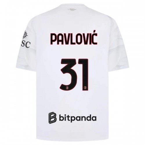 AC Milan Pavlovic 31 Fodboldtrøje Udebane 2026-27 AC Milan Pavlovic 31 Fodboldtrøje Udebane 2026-27