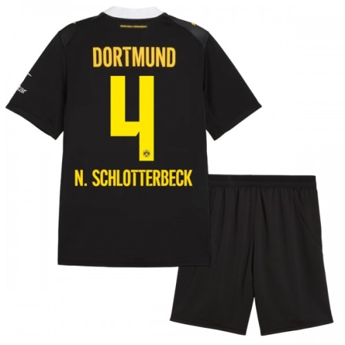 Børn - Borussia Dortmund N. Schlotterbeck 4 Fodboldtrøje Udebane 2026-27 Børn - Borussia Dortmund N. Schlotterbeck 4 Fodboldtrøje Udebane 2026-27